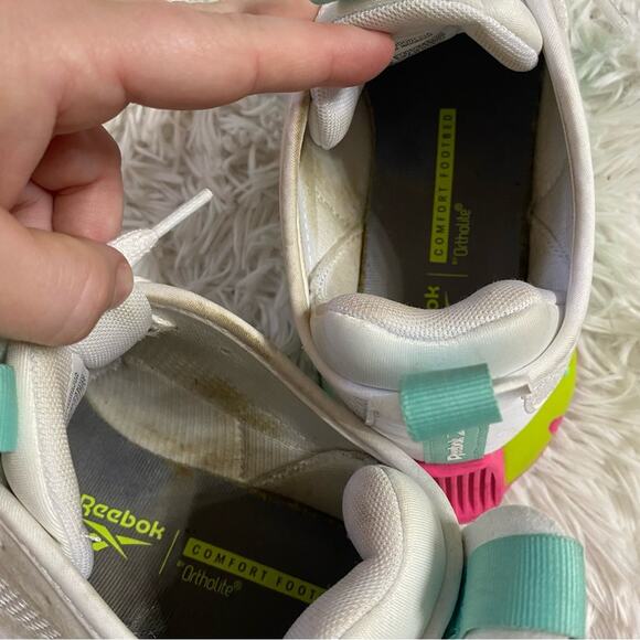 REEBOK • White + Neon Zig Dynamic Running Shoes Sneakers - Picture 9 of 9